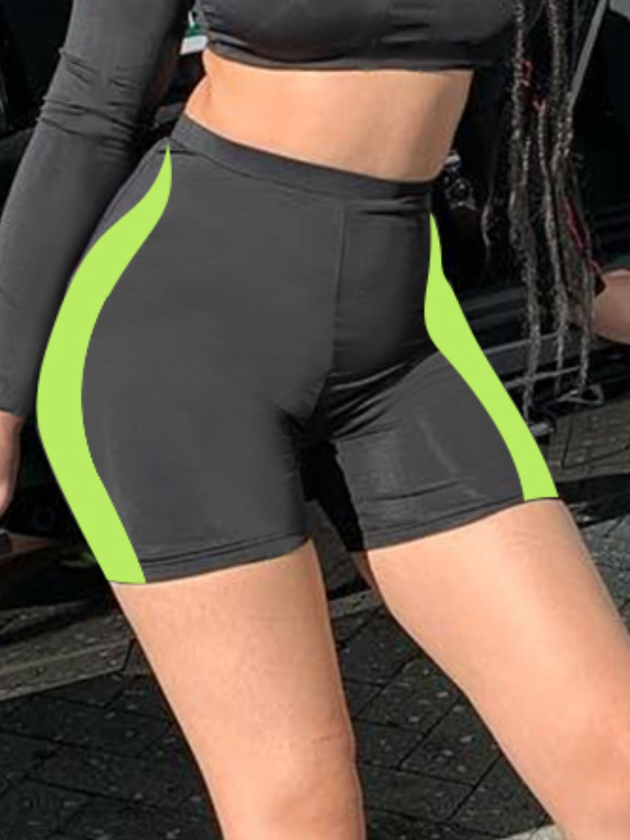 Neon Trim Biker Shorts